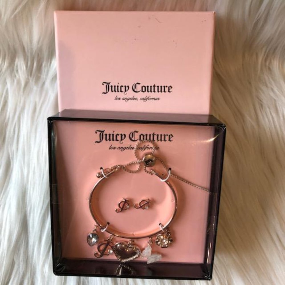 Juicy Couture Slider Charm Bracelet & Earring Set